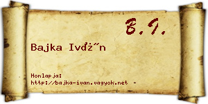 Bajka Iván névjegykártya